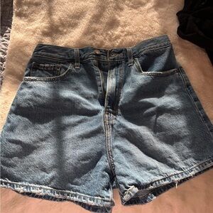 Levi Light Blue High-Rise Jean Shorts